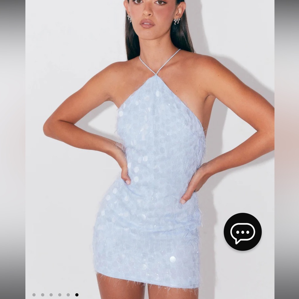 Pepper Mayo - Glitz And Glamour Halterneck Mini Dress - Lavender Mist - SIZE S